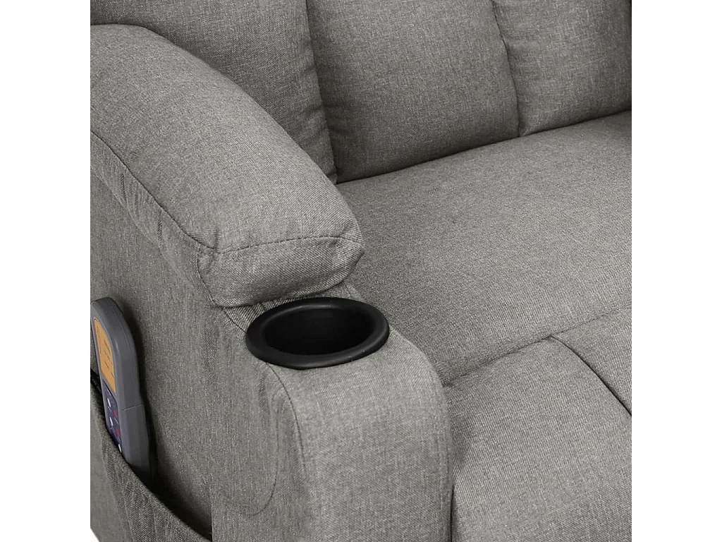 Elektrische massagestoel Lichtgrijs Stof