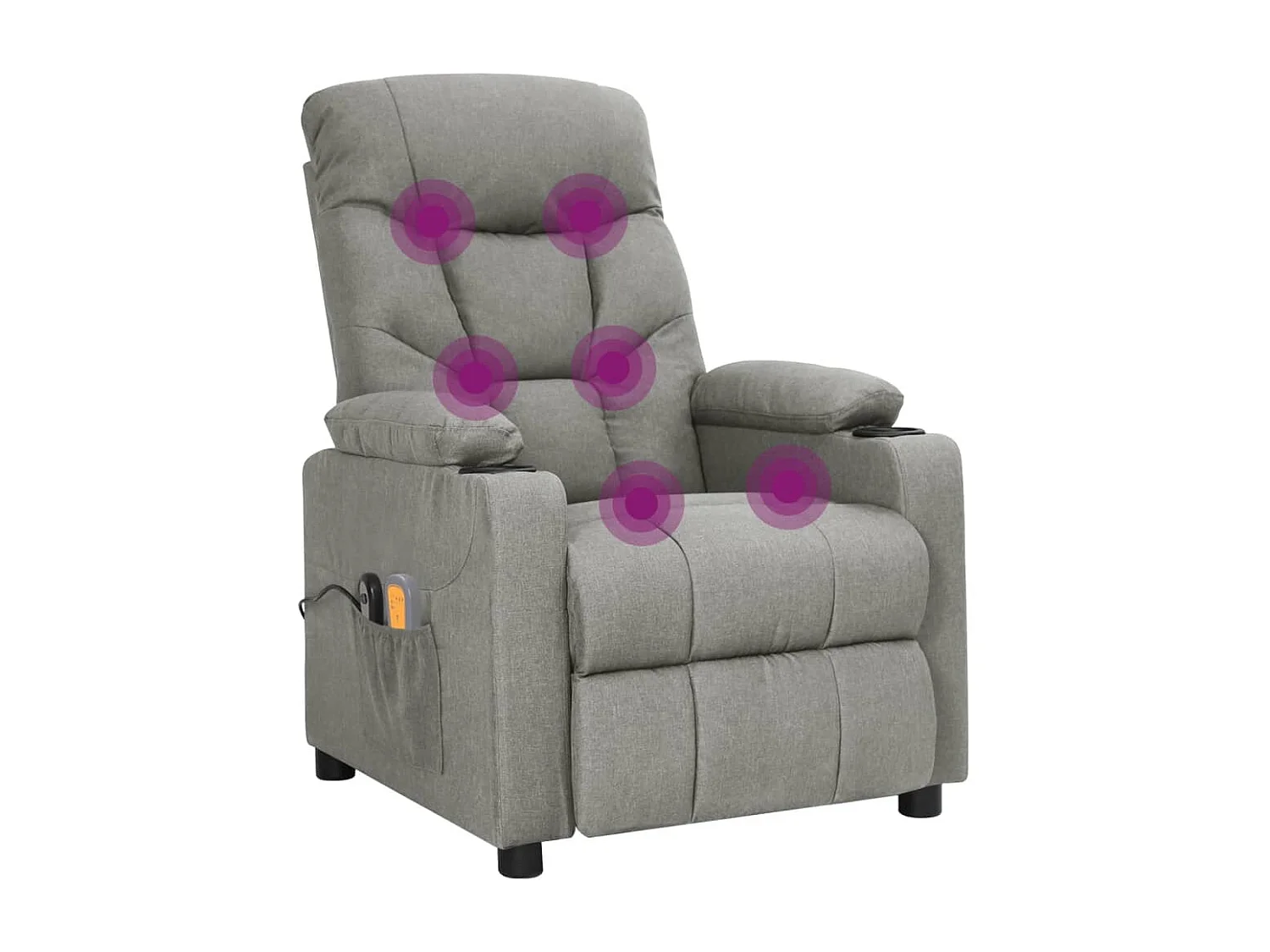 Elektrische massagestoel Lichtgrijs Stof