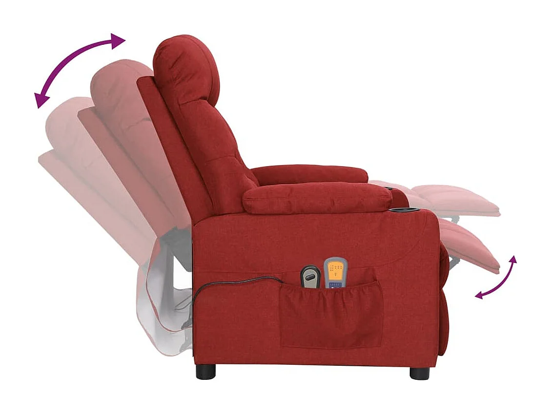 Sillón de masaje eléctrico Tela Burdeos