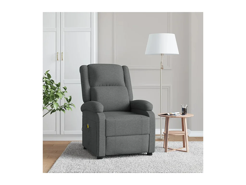 Fauteuil de massage Gris foncé Tissu