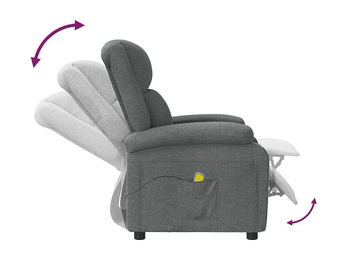 Fauteuil de massage Gris foncé Tissu