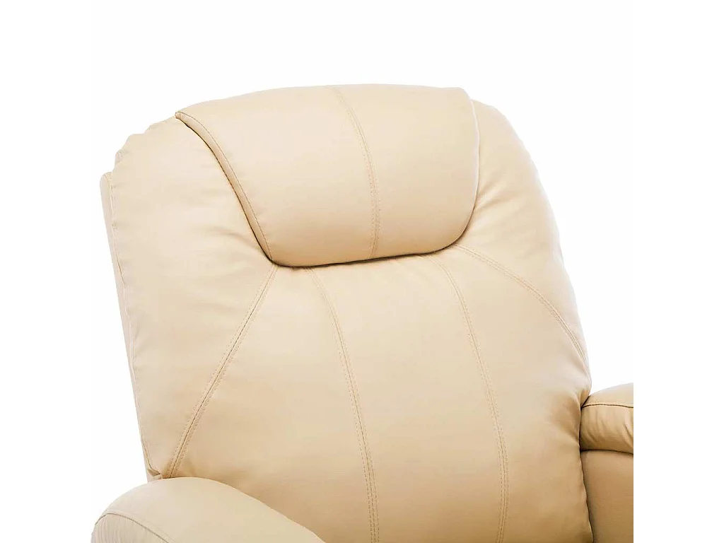 Sedia a dondolo massaggiante in similpelle color crema