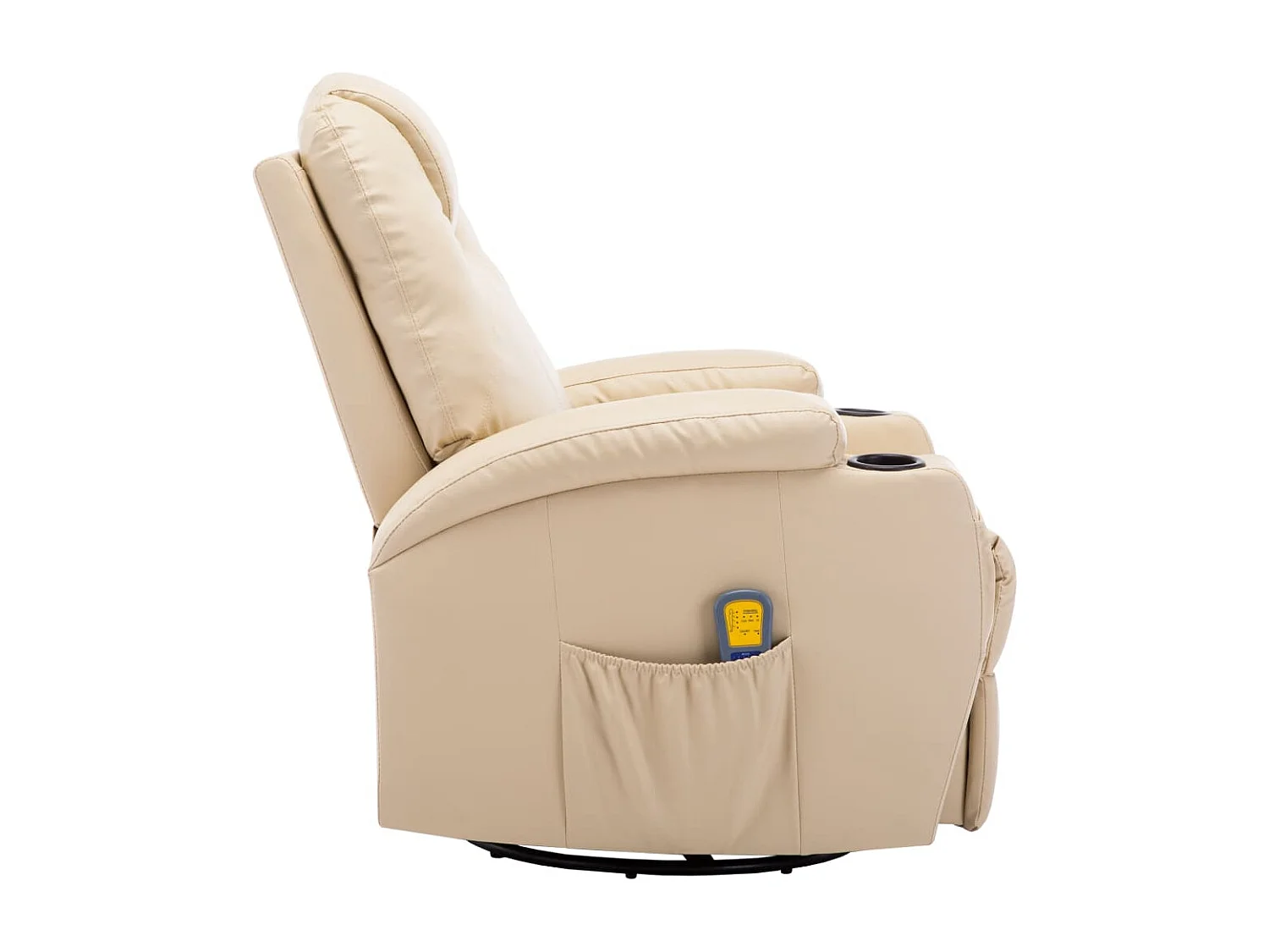 Fauteuil à bascule de massage Crème Similicuir