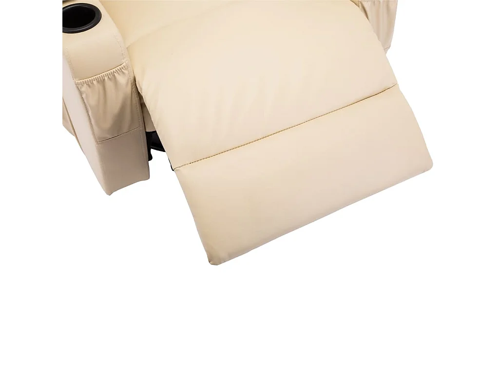 Fauteuil à bascule de massage Crème Similicuir