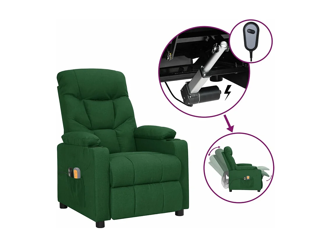 Poltrona massaggiante elettrica Tessuto verde scuro