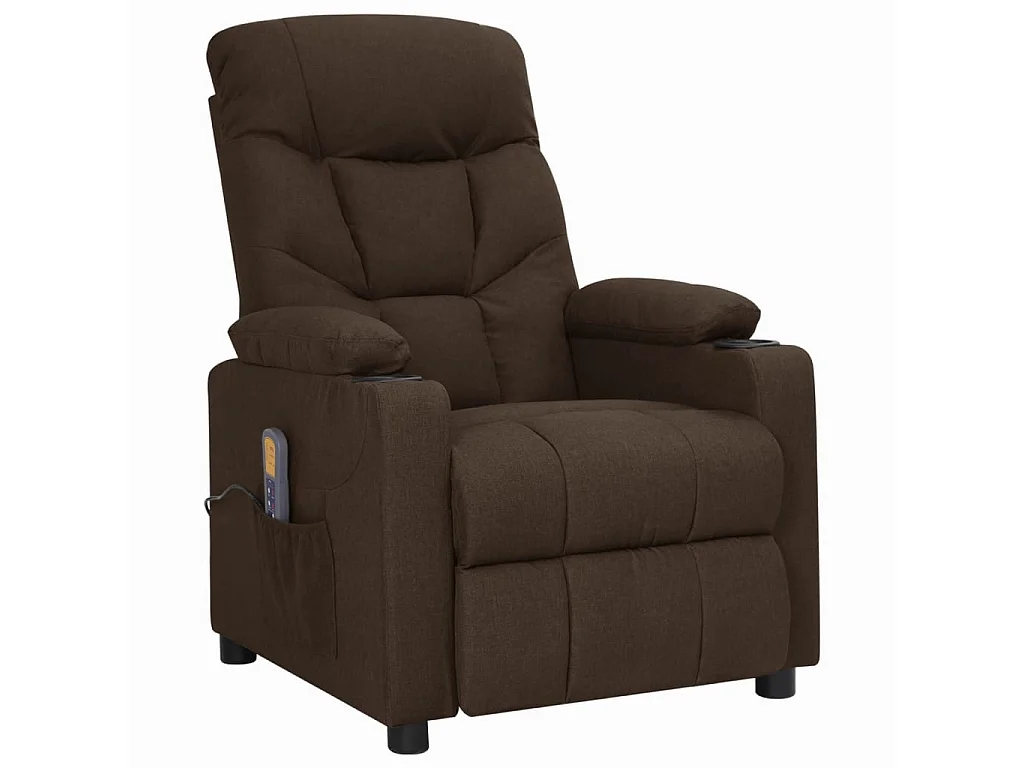 Sillón de masaje Tela marrón oscuro