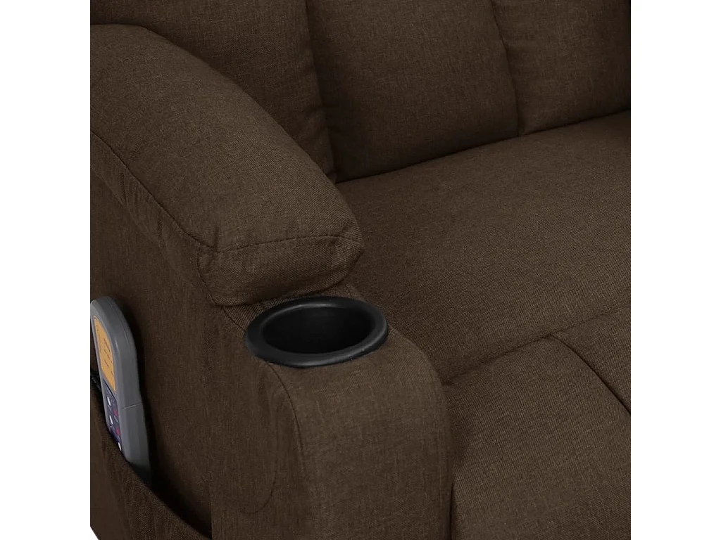 Sillón de masaje Tela marrón oscuro