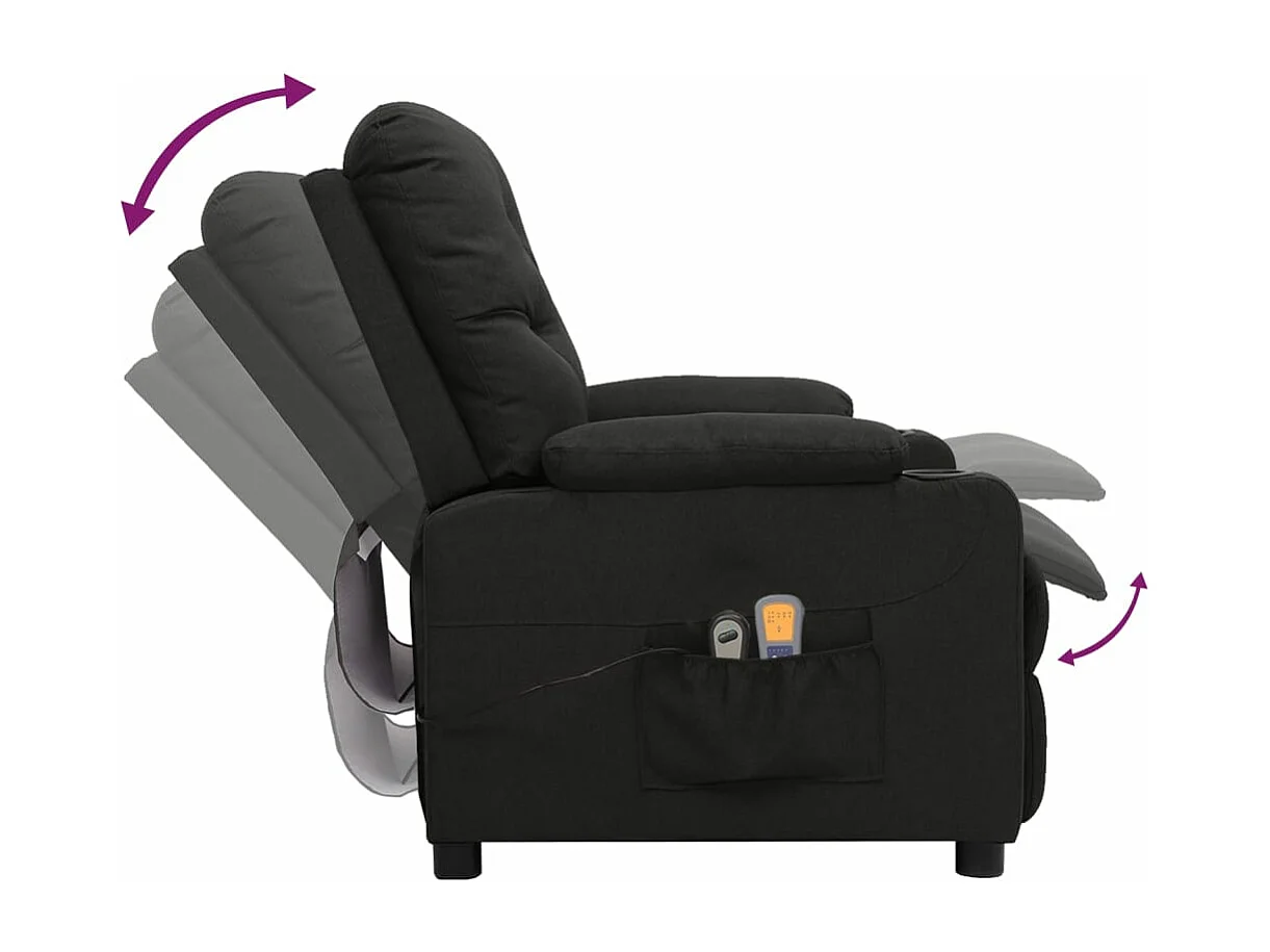 Sillón de masaje eléctrico Tela negra