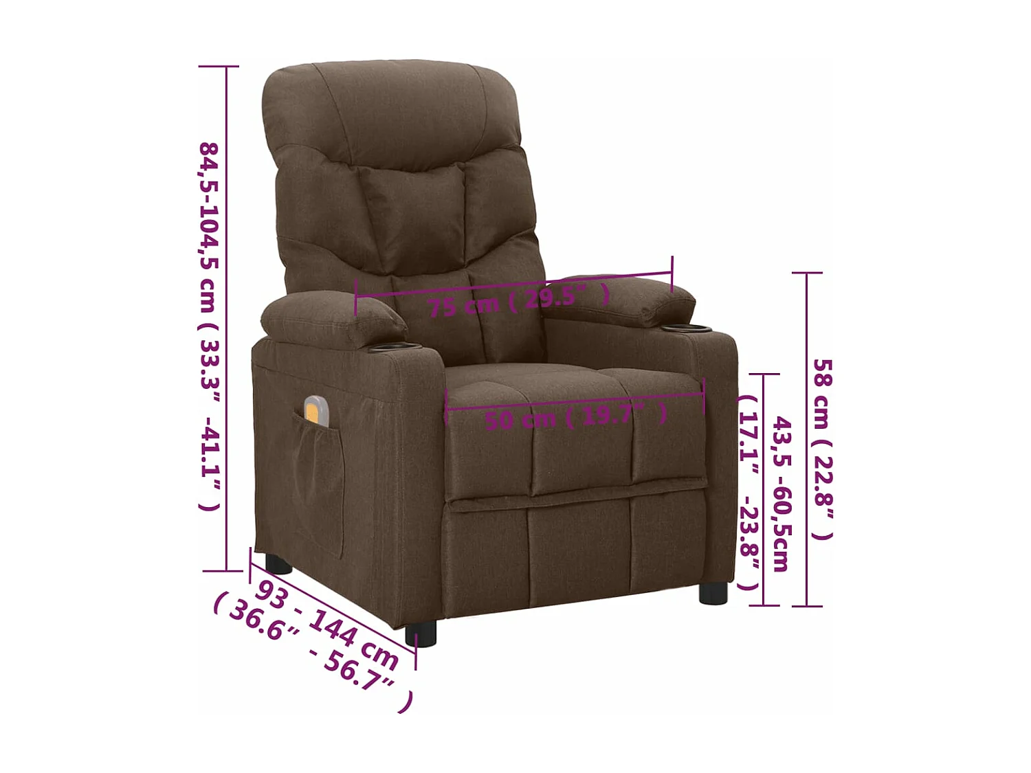 Poltrona da massaggio Tessuto Marrone