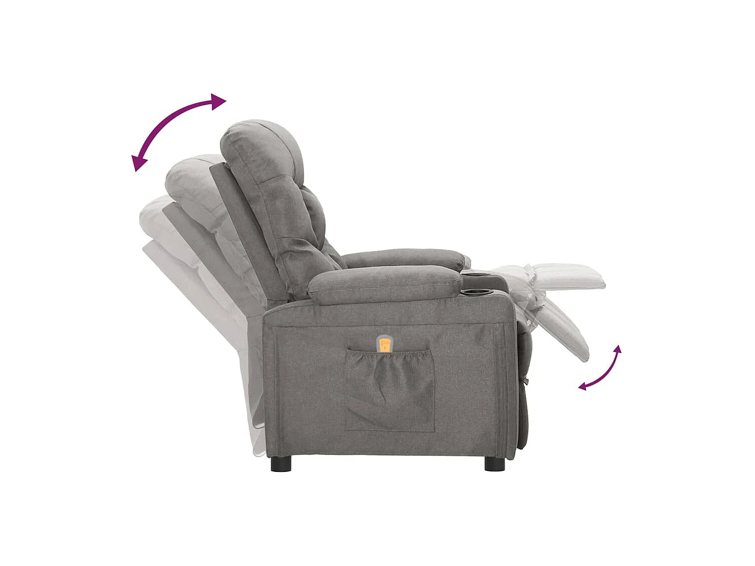 Fauteuil de massage Gris clair Tissu