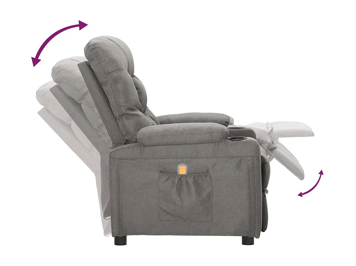 Fauteuil de massage Gris clair Tissu