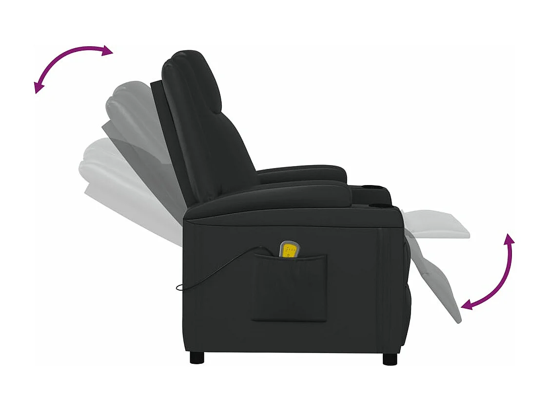 Fauteuil de massage Noir Similicuir