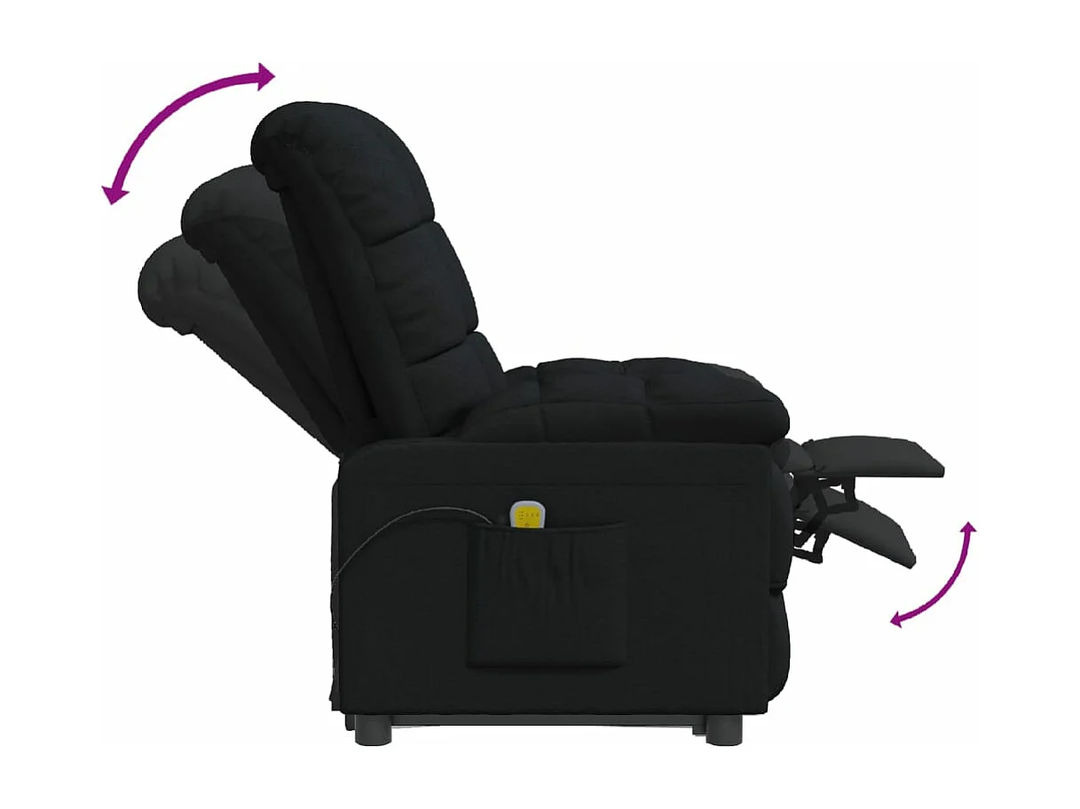 Fauteuil de massage Noir Tissu