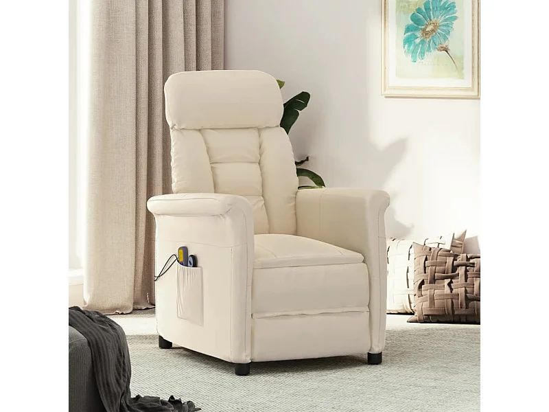 Sillón de masaje eléctrico Beige microfibra