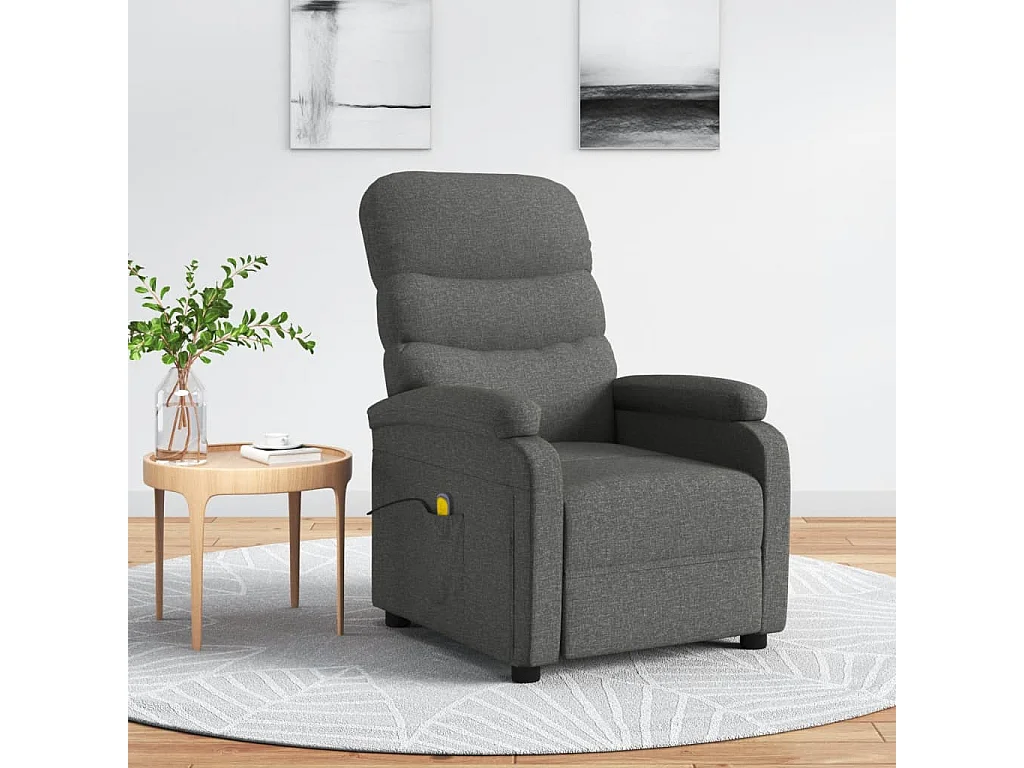 Fauteuil de massage Gris foncé Tissu