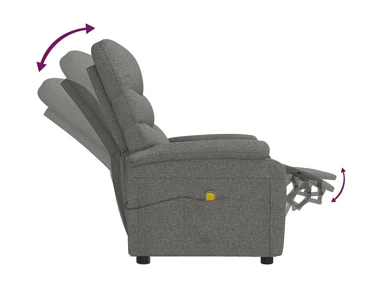 Fauteuil de massage Gris foncé Tissu