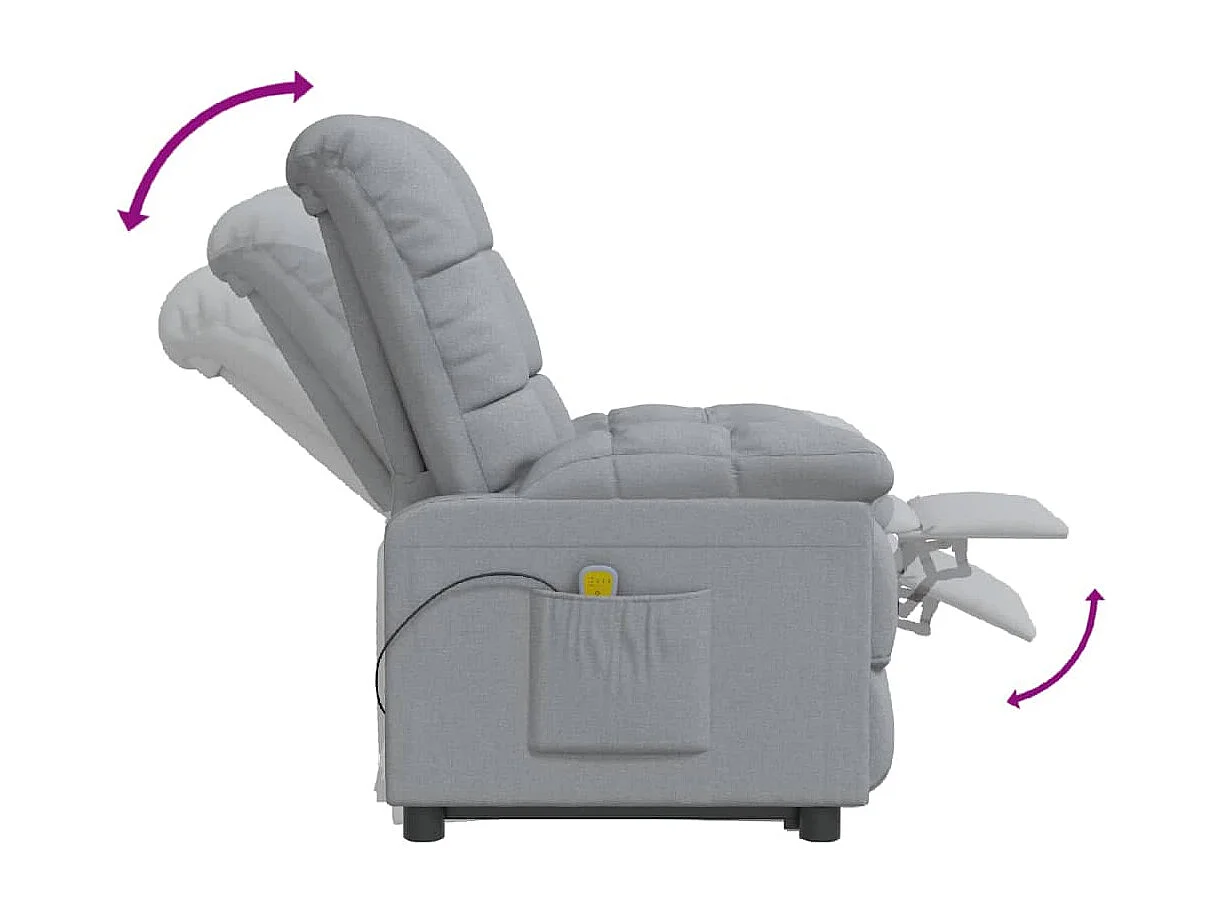 Fauteuil de massage Gris clair Tissu