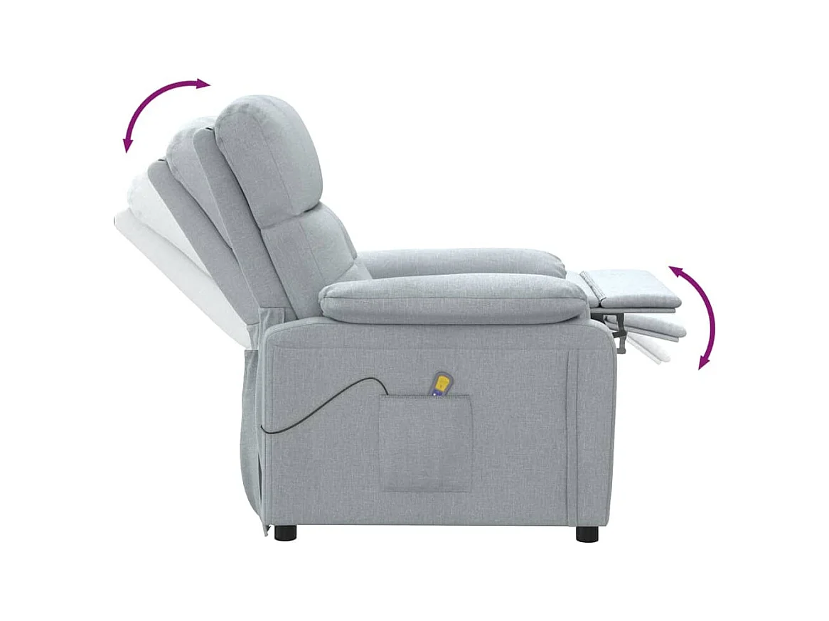 Poltrona da massaggio Tessuto grigio chiaro