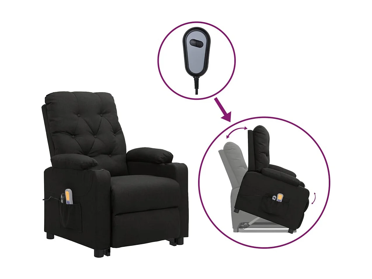 Sillón de masaje Tela negra