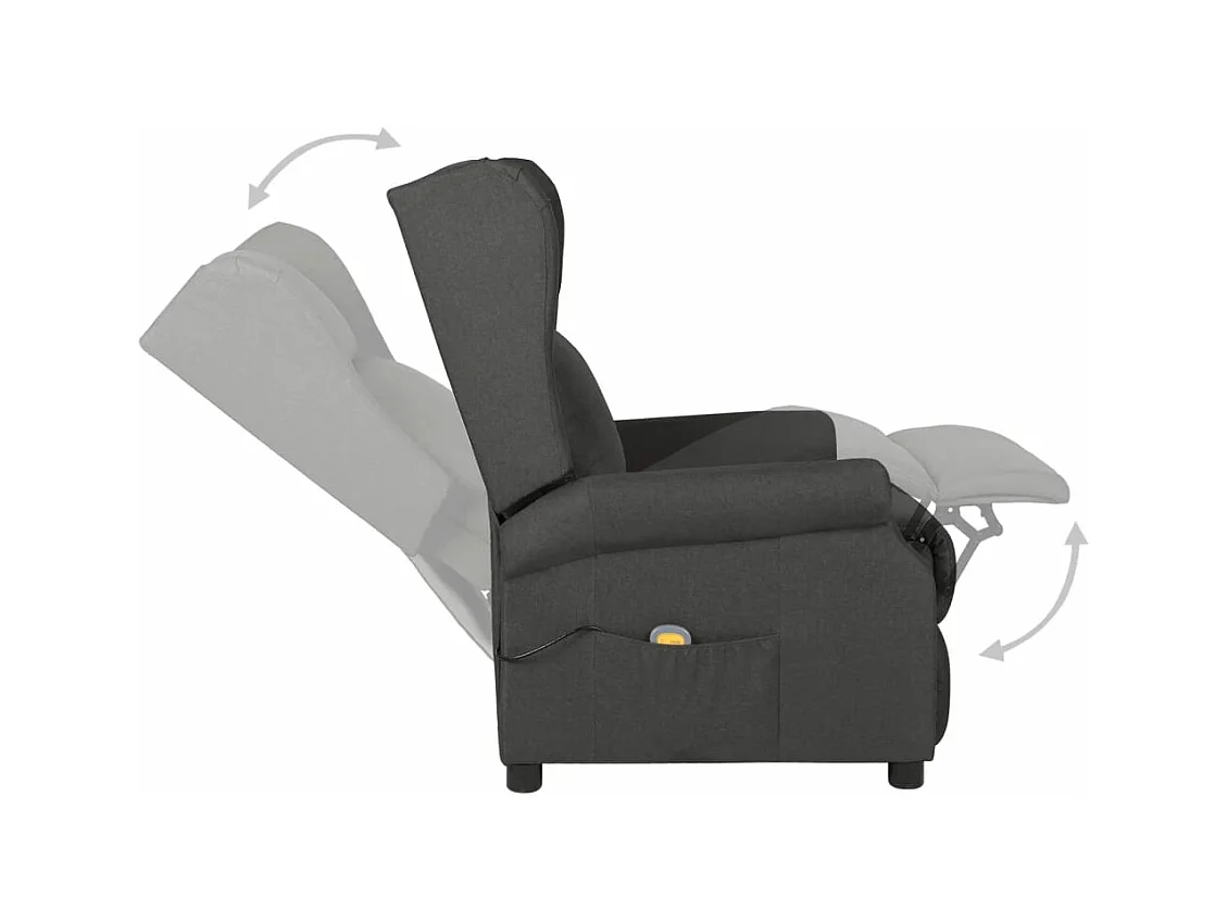 Fauteuil de massage Gris foncé Tissu