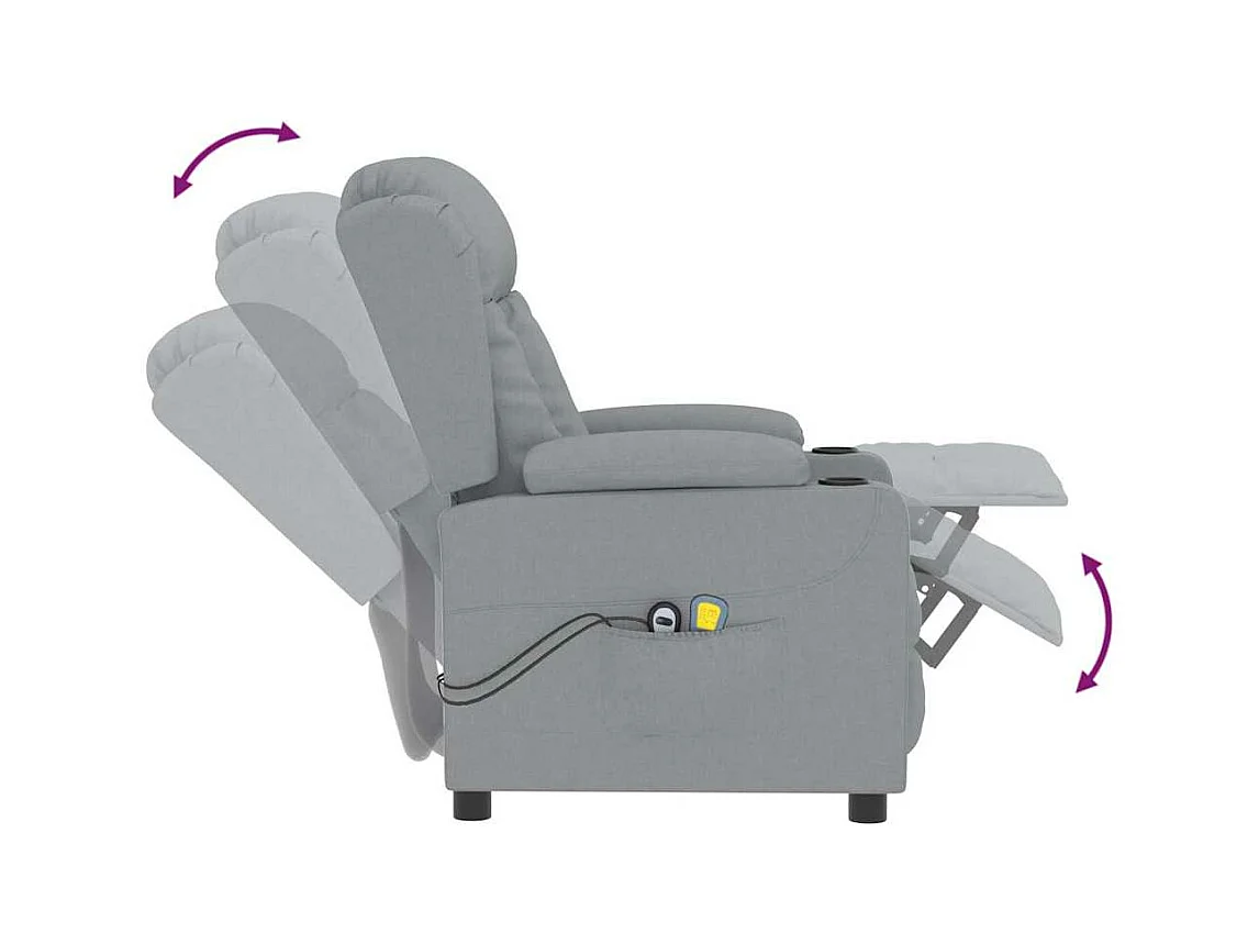 Sillón de masaje eléctrico Tela gris claro