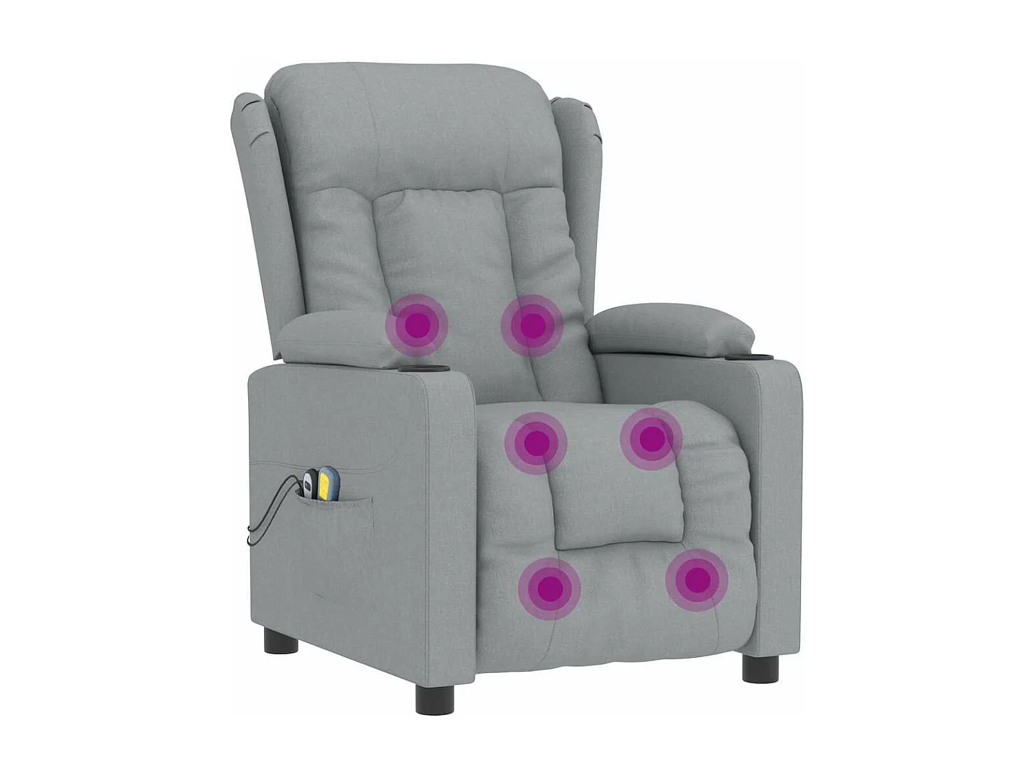 Sillón de masaje eléctrico Tela gris claro