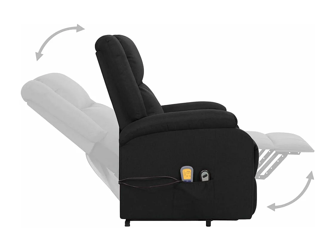 Fauteuil de massage Noir Tissu