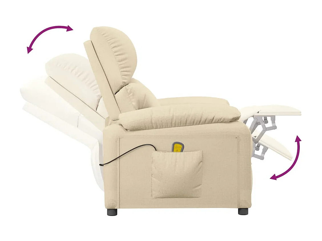 Massagestuhl, cremefarbener Stoff