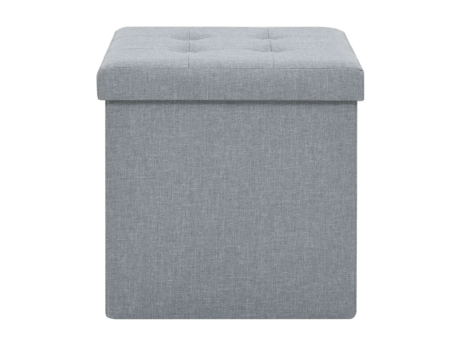 Klappbare Aufbewahrungshocker im 2er-Set aus hellgrauem Kunstleinen