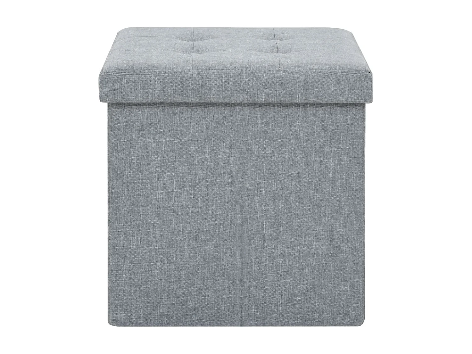 Klappbare Aufbewahrungshocker im 2er-Set aus hellgrauem Kunstleinen