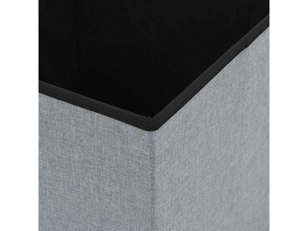 Klappbare Aufbewahrungshocker im 2er-Set aus hellgrauem Kunstleinen