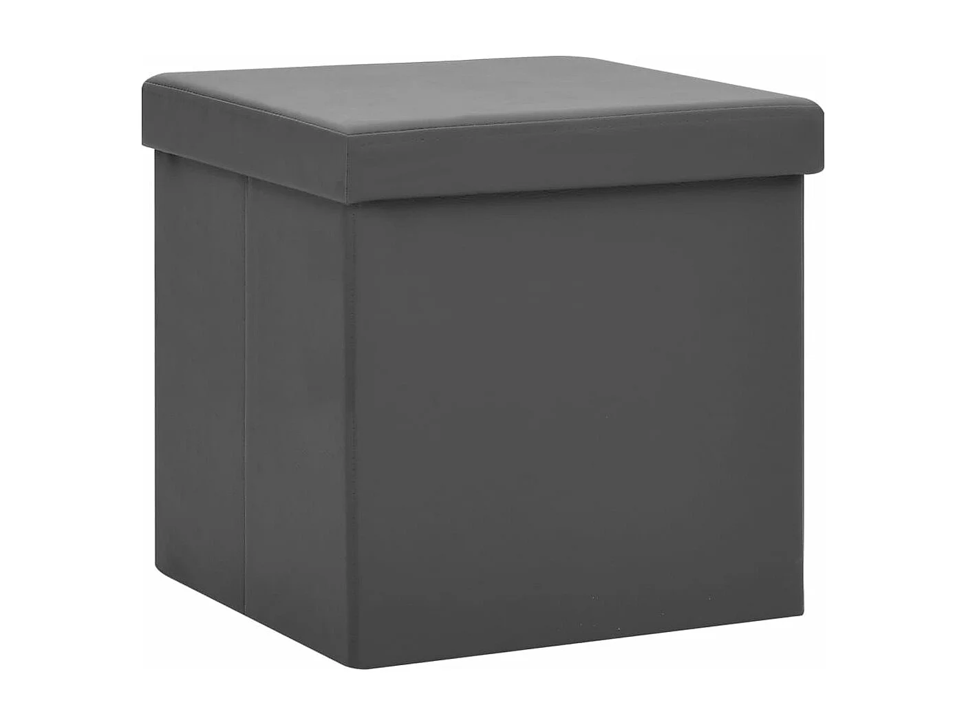 Tabouret de rangement pliable Gris PVC