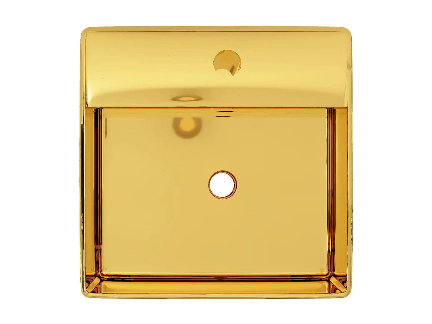 Wastafel met overloop 41 x 41 x 15 cm Keramiek Goud