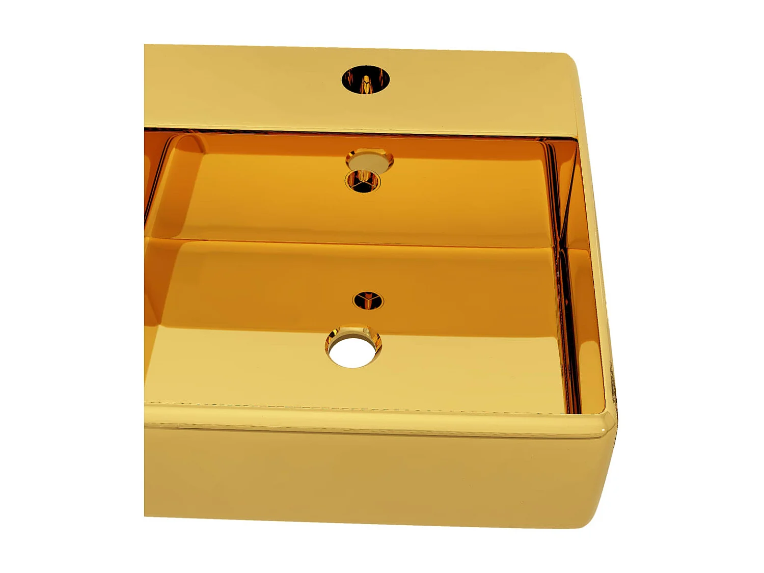 Wastafel met overloop 41 x 41 x 15 cm Keramiek Goud