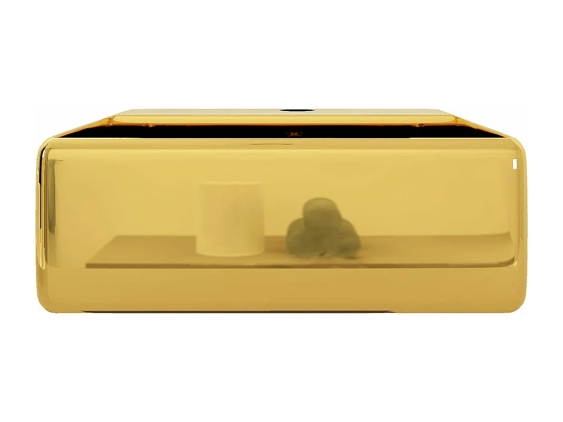 Wastafel met overloop 41 x 41 x 15 cm Keramiek Goud