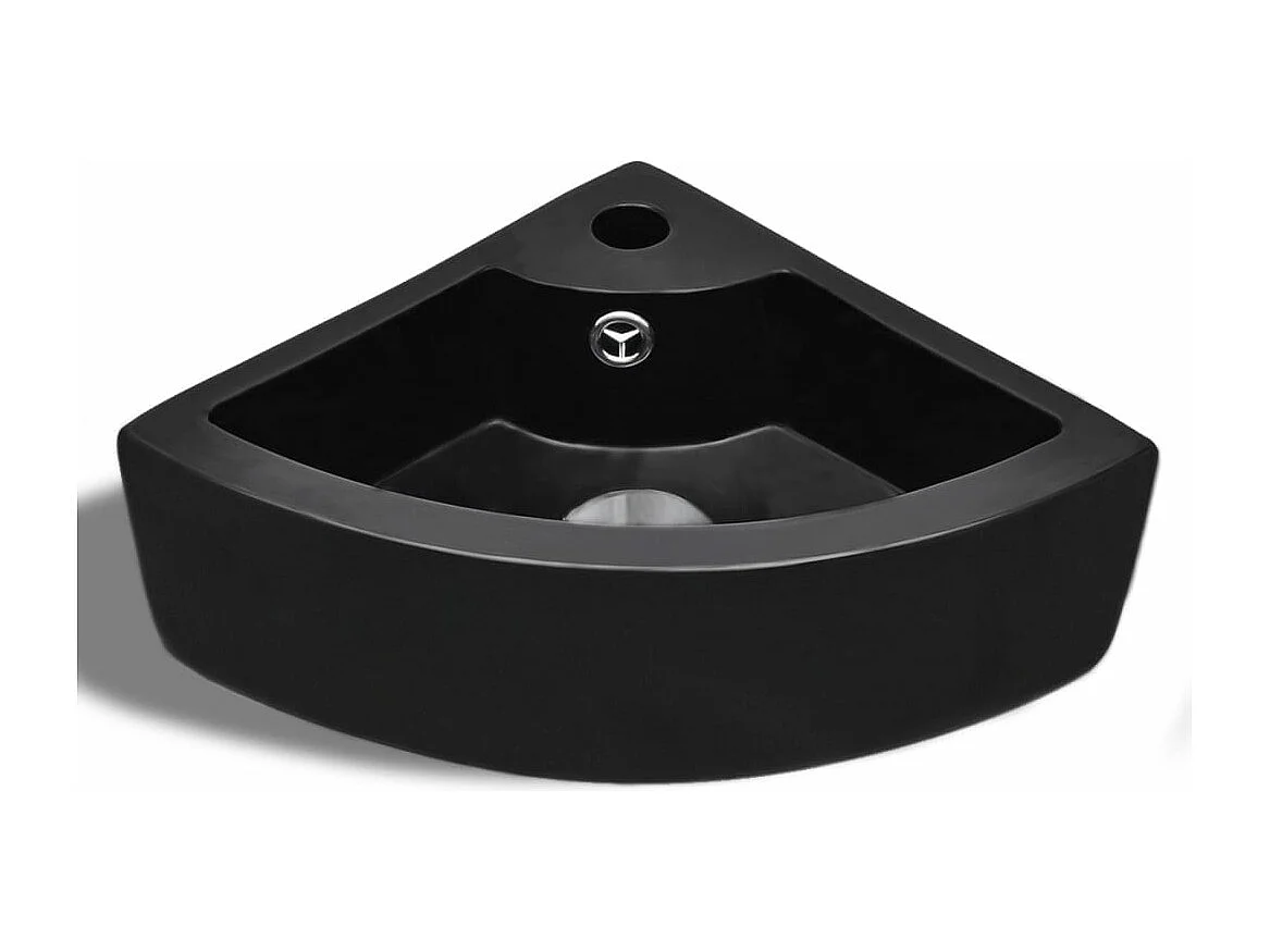 Lavabo avec trou de trop-plein 45x32x12,5 cm Noir