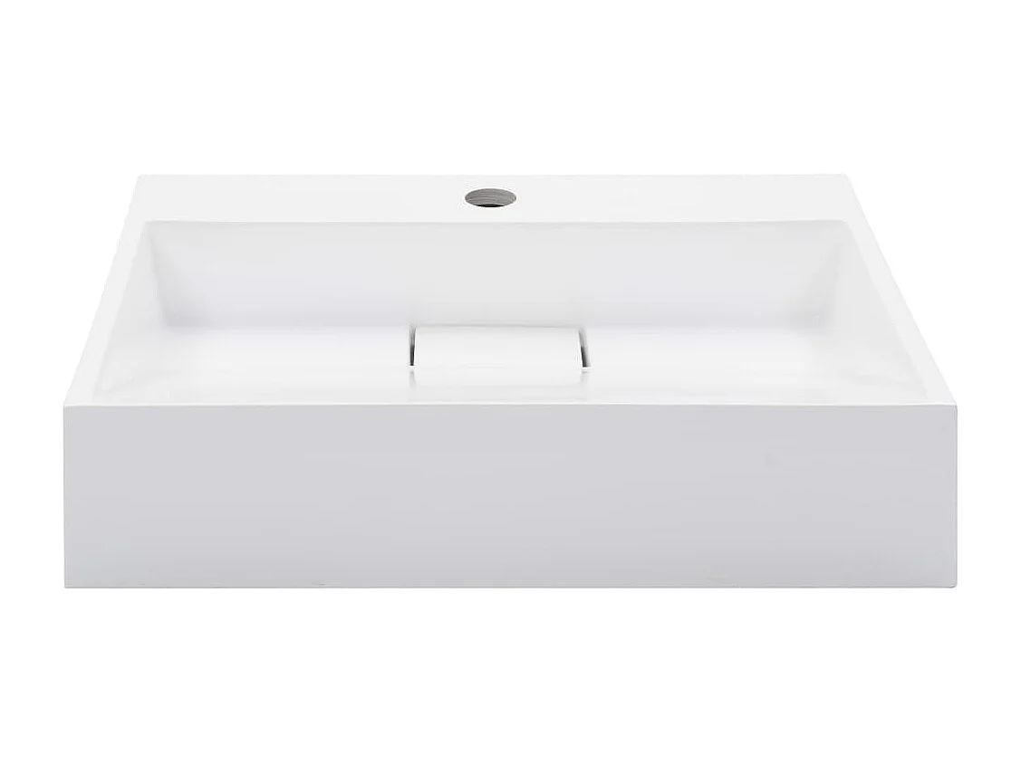 Lavabo 50x38x13 cm Fonte minérale/marbre Blanc