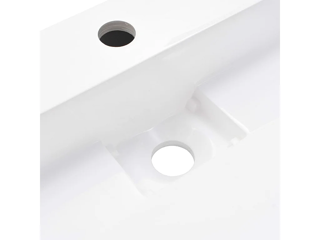 Lavabo 50x38x13 cm Fonte minérale/marbre Blanc