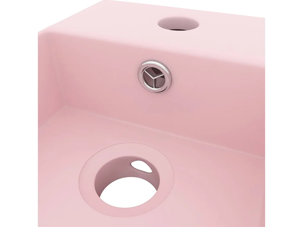 Lavabo da bagno con troppopieno in Ceramica Rosa