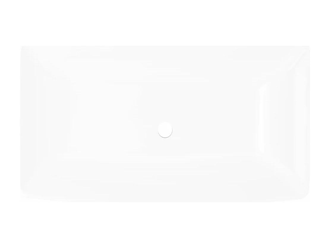 Fregadero rectangular de cerámica blanca 71 x 39 cm