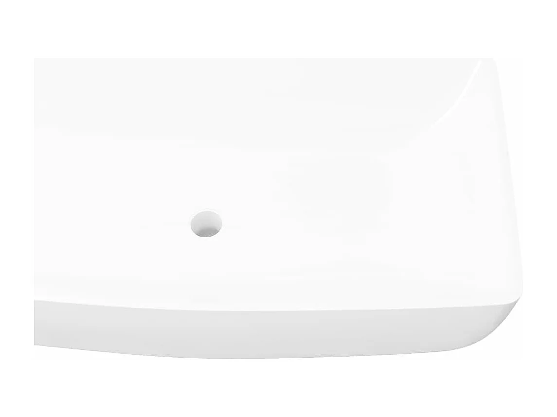 Fregadero rectangular de cerámica blanca 71 x 39 cm