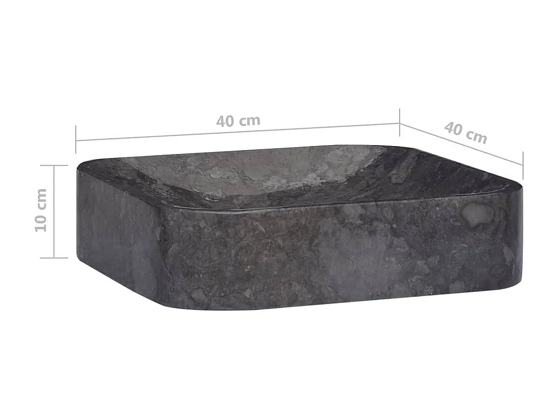 Lavabo Nero 40x40x10 cm Marmo