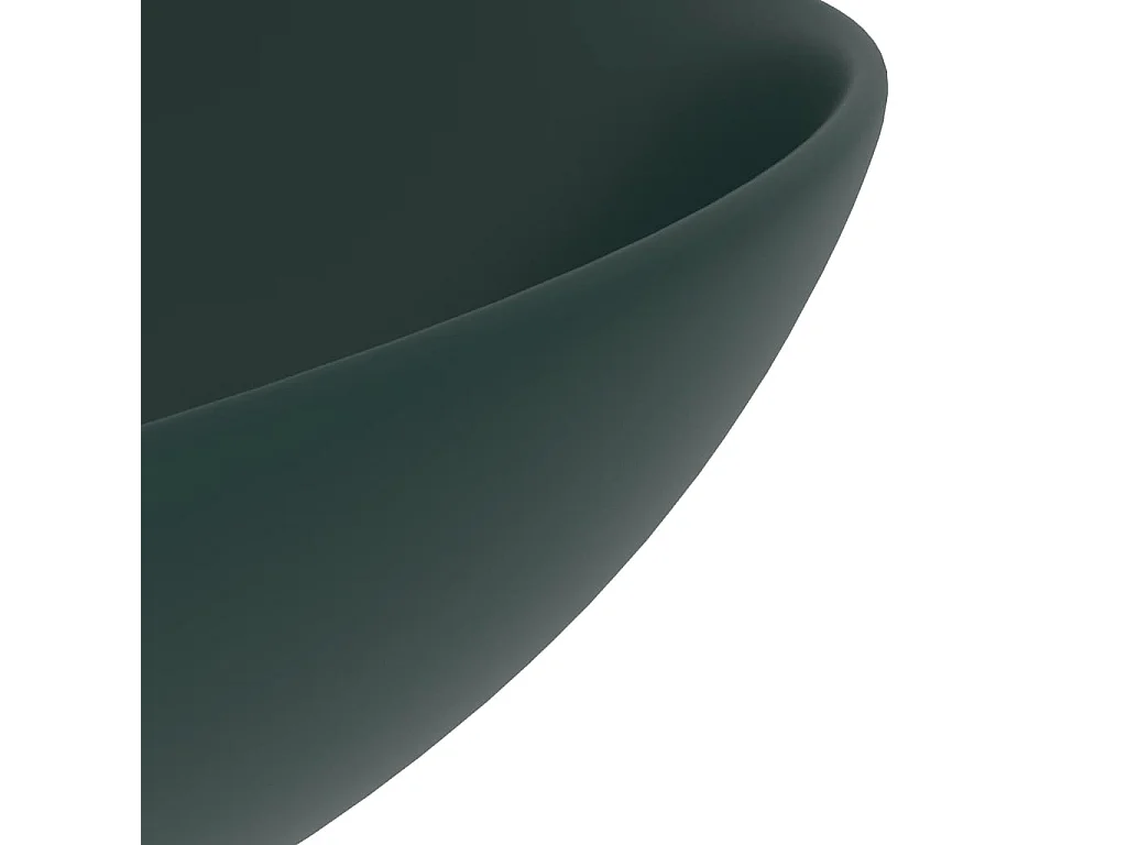 Lavabo de salle de bain Céramique Vert foncé Rond