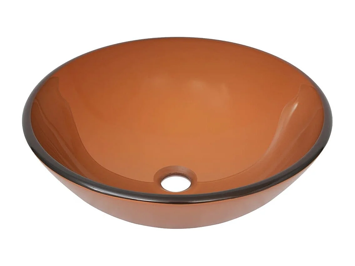 Lavabo de bain avec robinet et drain à poussoir Verre trempé