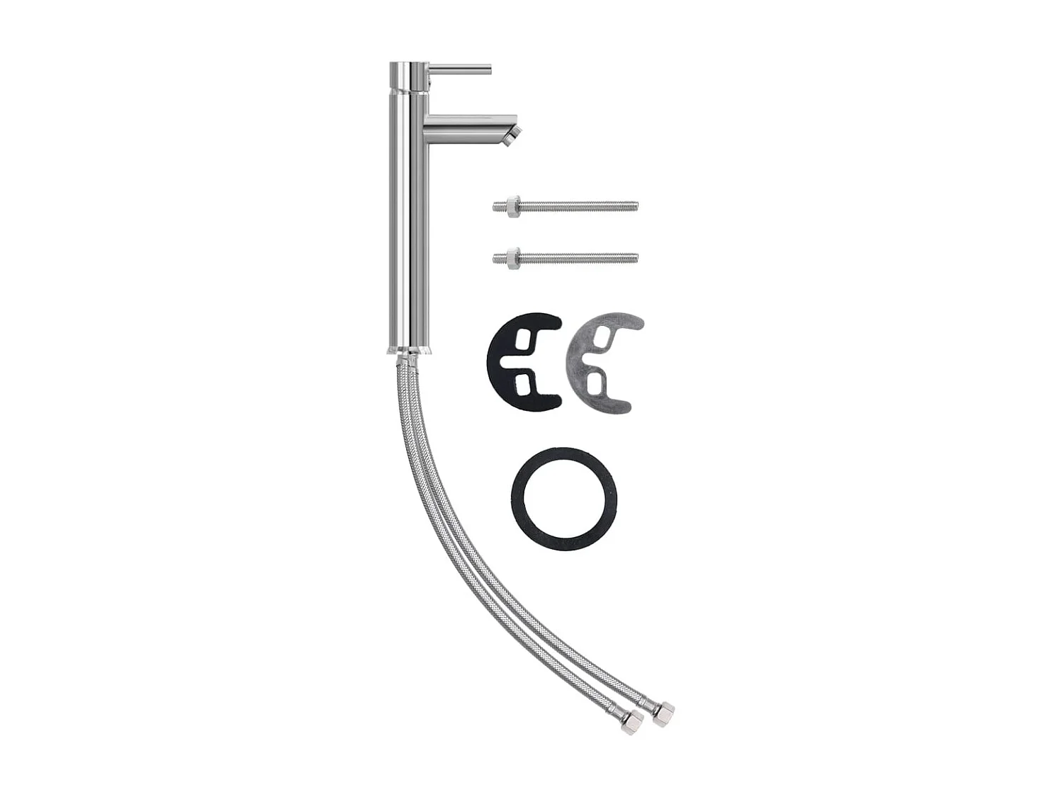 Lavabo de bain avec robinet et drain à poussoir Verre trempé