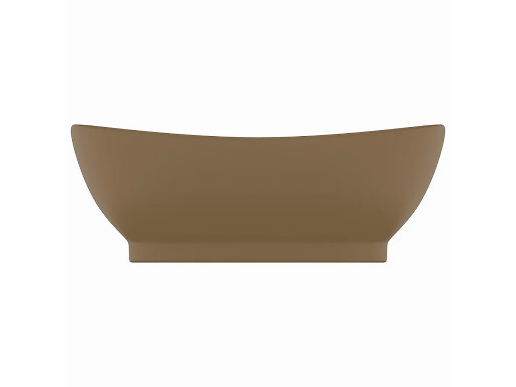 Lavabo ovale de luxe à trop-plein Crème mat 58,5x39cm Céramique