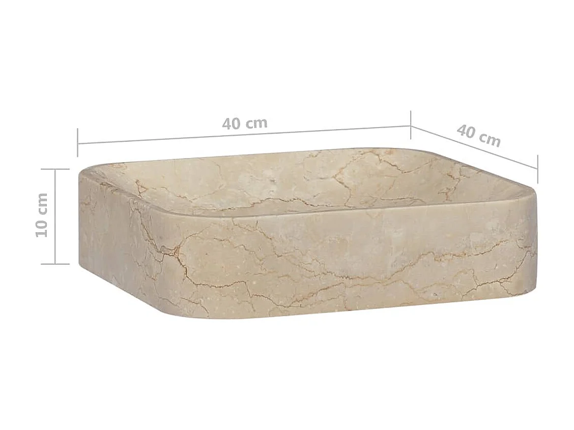 Lavabo Crema 40x40x10 cm Marmo