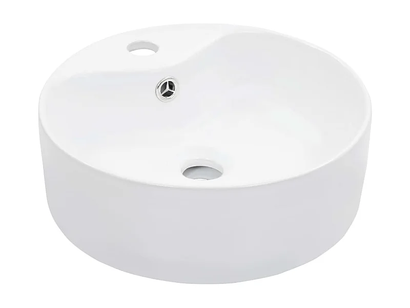 Lavabo avec trop-plein 36x13 cm Céramique Blanc