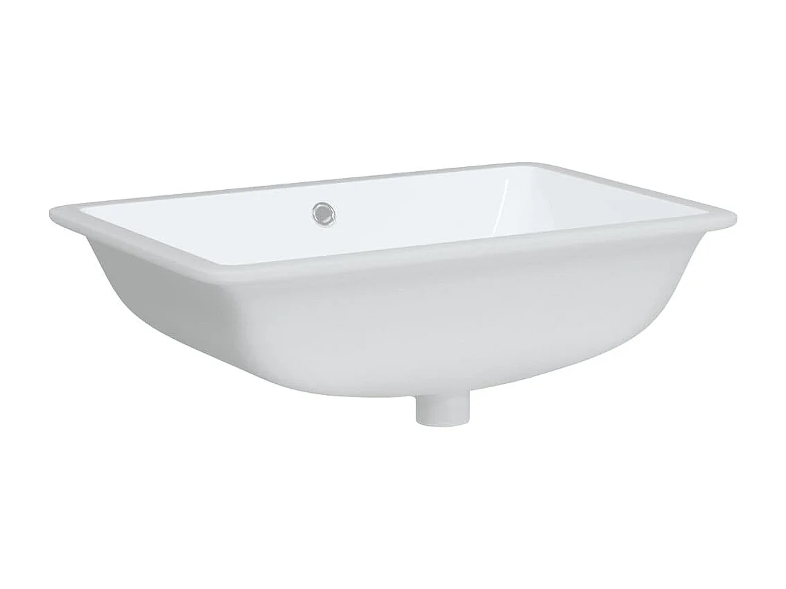 Weißes Waschbecken aus rechteckiger Keramik, 60 x 40 x 21 cm