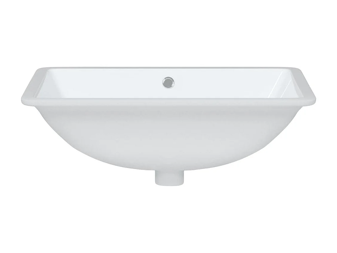 Weißes Waschbecken aus rechteckiger Keramik, 60 x 40 x 21 cm
